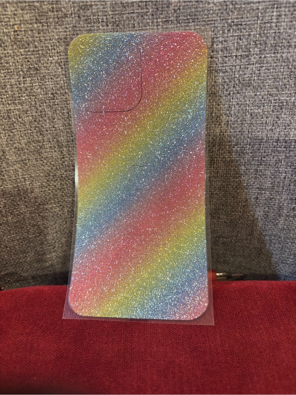 New Sparkly Rainbow Glitter Back Film Cover for iPhone 13